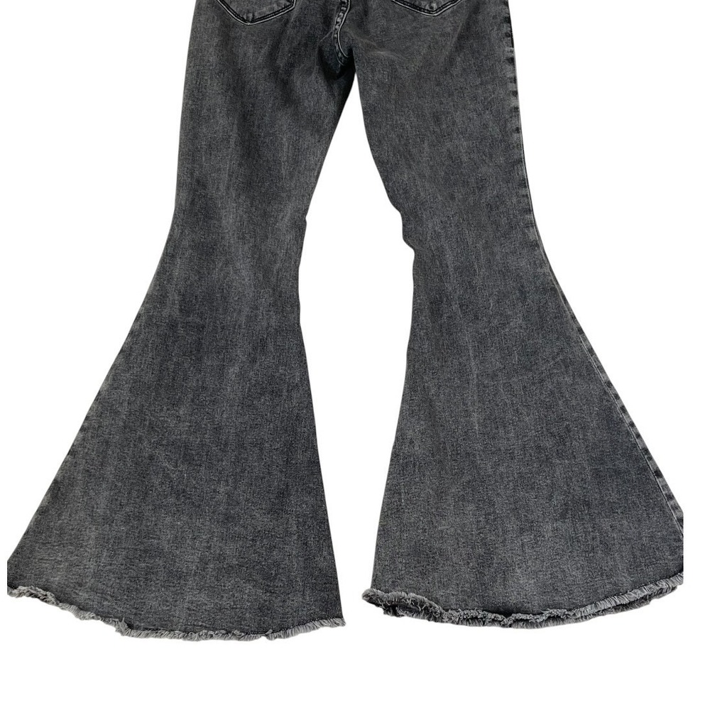 Rock & Roll Denim Bell Bottom Jeans Womens 26 Black Excellent High Rise Flare - Picture 7 of 15